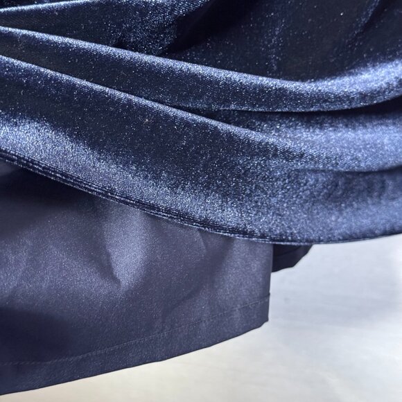 Eliza J Womens Size 8 Blue Velvet Cocktail Dress Pleated Chiffon Sleeves Holiday - Picture 12 of 16